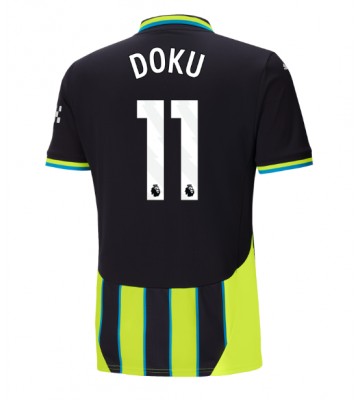 Manchester City Jeremy Doku #11 Segunda Equipación 2024-25 Manga Corta